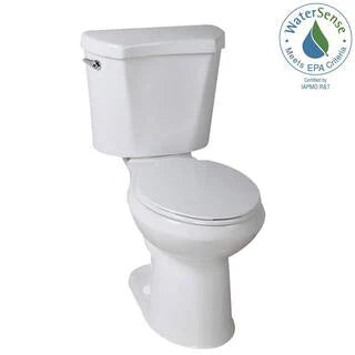Glacier Bay 2-Piece 1.28 GPF High Efficiency Single Flush Elongated Toilet - White