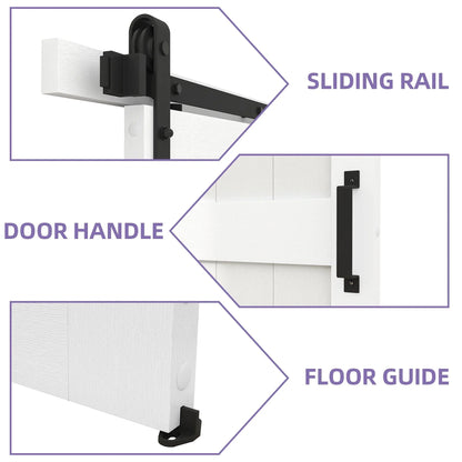 Uforic Sliding Barn Door With Hardware Kit, 48 x 84 in, Gray