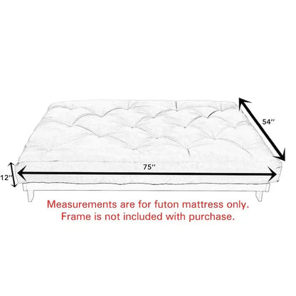 TruPedic Full-Size Granite Grey 12-Inch Futon Mattress - Memory Foam Hybrid